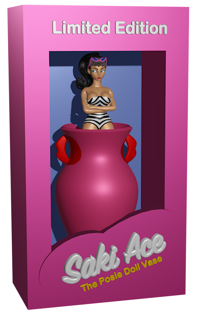 Updated Posie Doll Vase (Black hair)