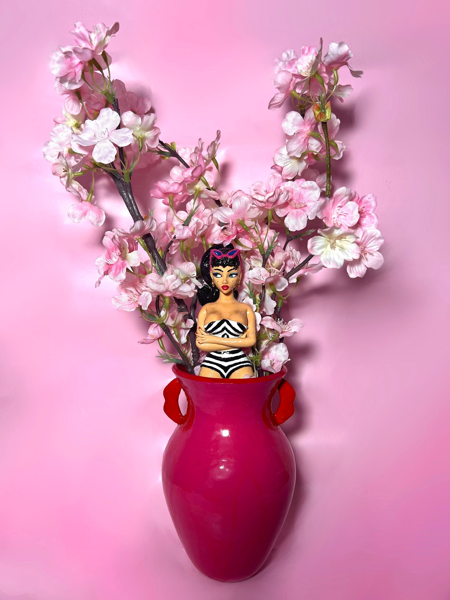 Updated Posie Doll Vase (Black hair)