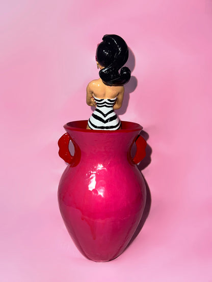 Updated Posie Doll Vase (Black hair)