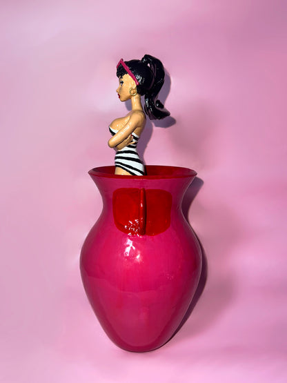 Updated Posie Doll Vase (Black hair)