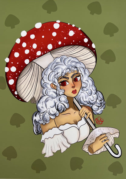 Fly Agaric Mushroom girl Print